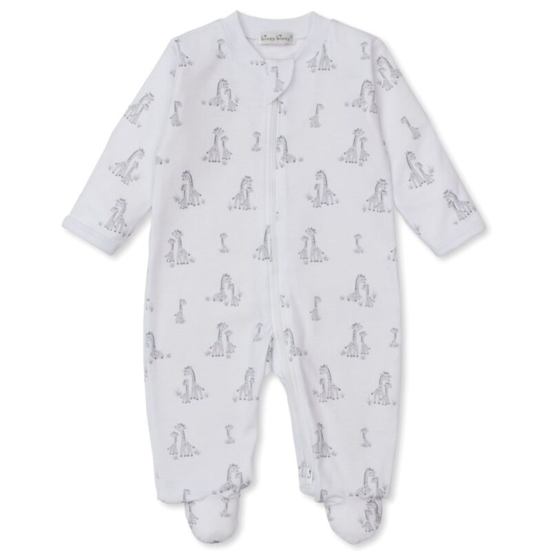 Giraffe Grace Blue Zip Footie