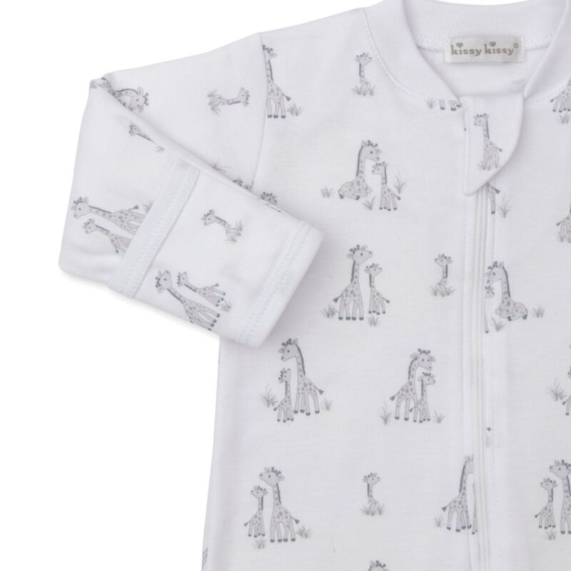 Giraffe Grace Blue Zip Footie - Image 2