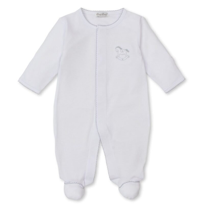 Snap Footie in White Riding Rockers