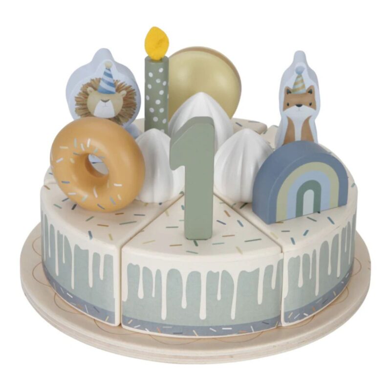 Wooden birthday cake FSC - blue