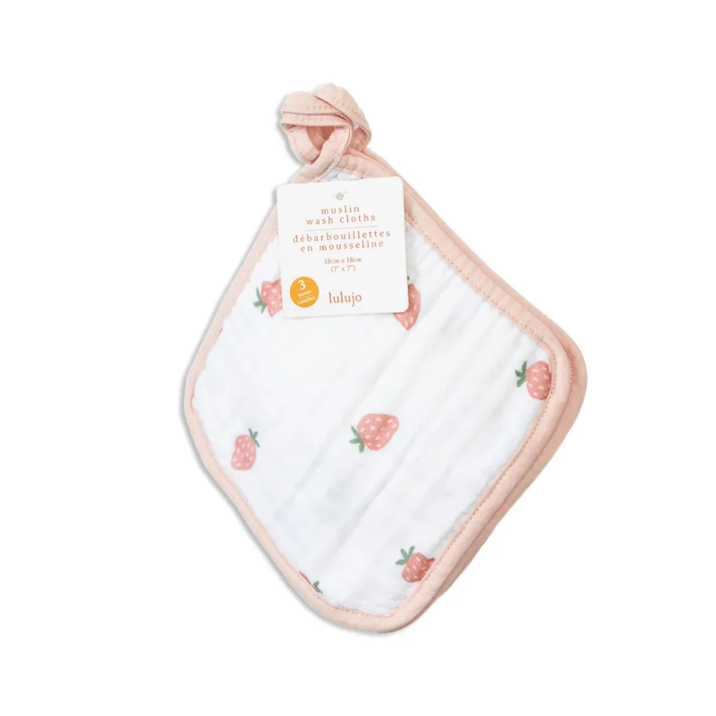 Strawberries - Muslin Wash Cloths - Image 2