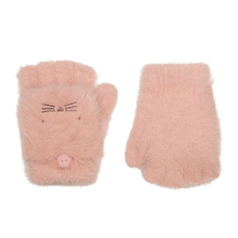Clara Cat Fluffy Gloves 7-10 Years