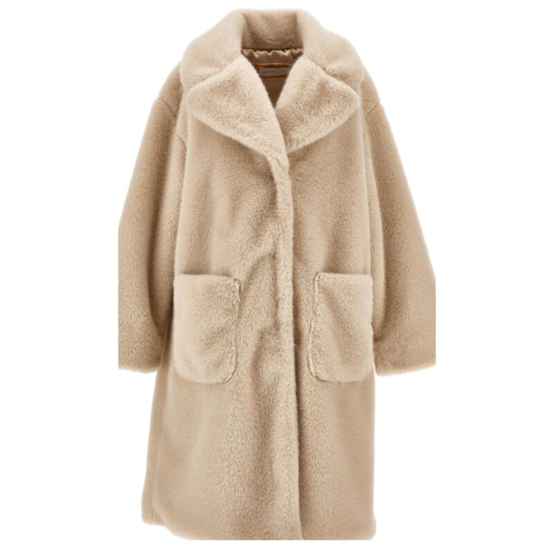 Beige Teddy Coat Buttons