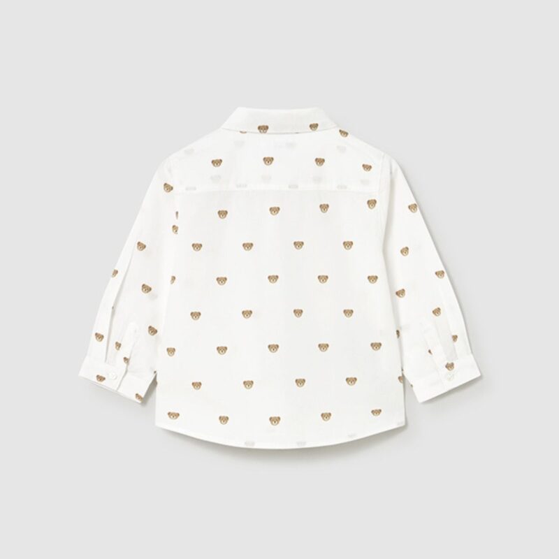 Baby Button-Up Shirt with Bear Print - Image 2