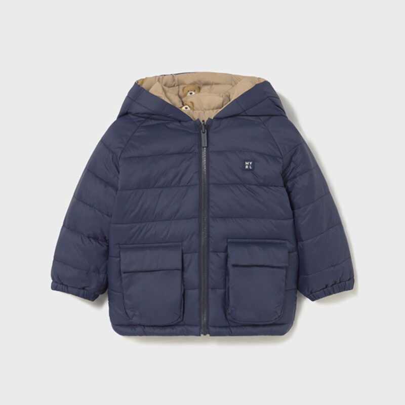 Bear & Blue Reversible Baby Coat