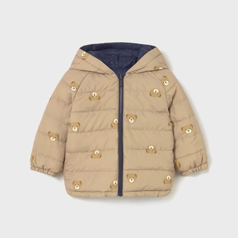 Bear & Blue Reversible Baby Coat - Image 3