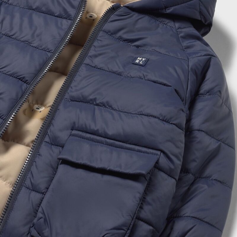 Bear & Blue Reversible Baby Coat - Image 4