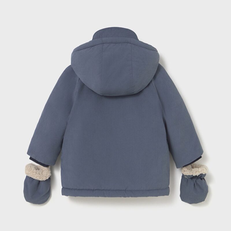 Dark Blue Coat With Mittens - Image 2