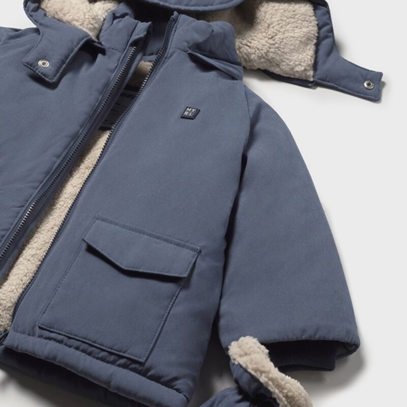 Dark Blue Coat With Mittens - Image 3