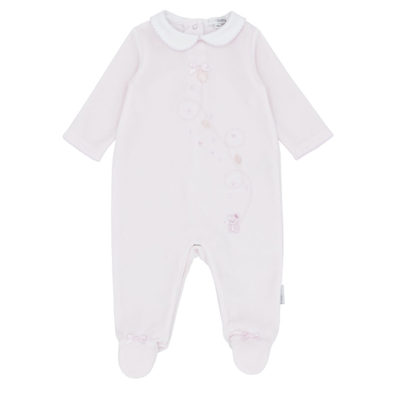 Girls Pink Velour All In One