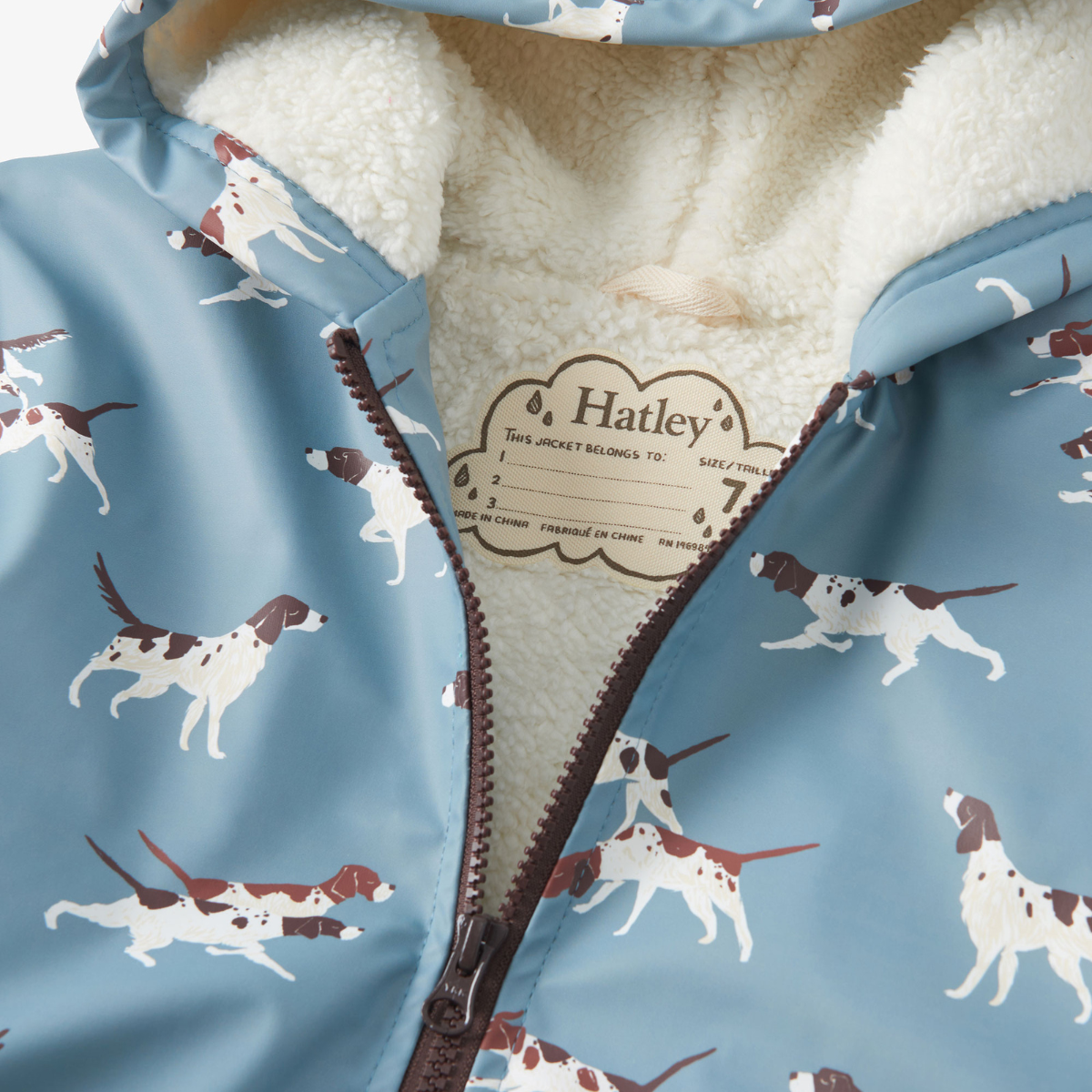 Hunting Dogs Sherpa Lined Zip-Up Raincoat - Image 3