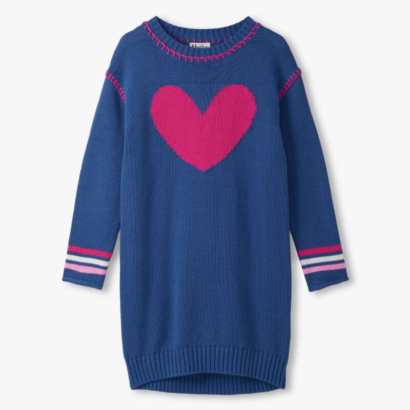 Girls Sapphire Drop Shoulder Sweater Dress