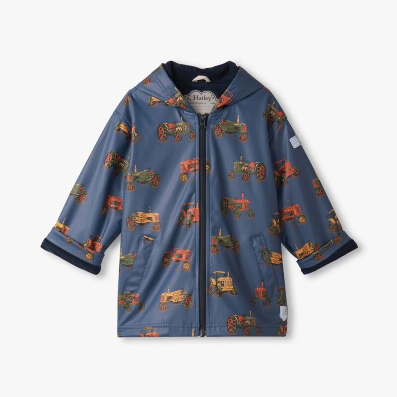 Boys Landscape Tractors Zip-UP Raincoat