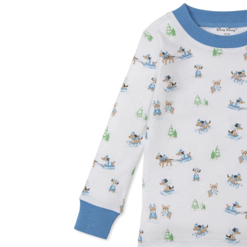 Puppy's Sleigh Riding Fun Blue Pyjama Set - Image 2