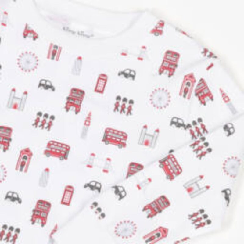 Boys White & Red Lively London Pima Cotton Pyjamas - Image 3