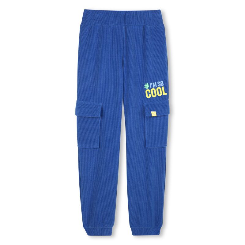Blue Corduroy Embroidered Sweatpants