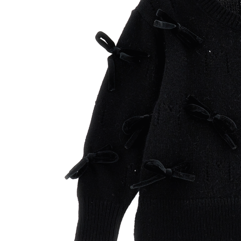 Dark Blue Cardigan with bows - Image 2