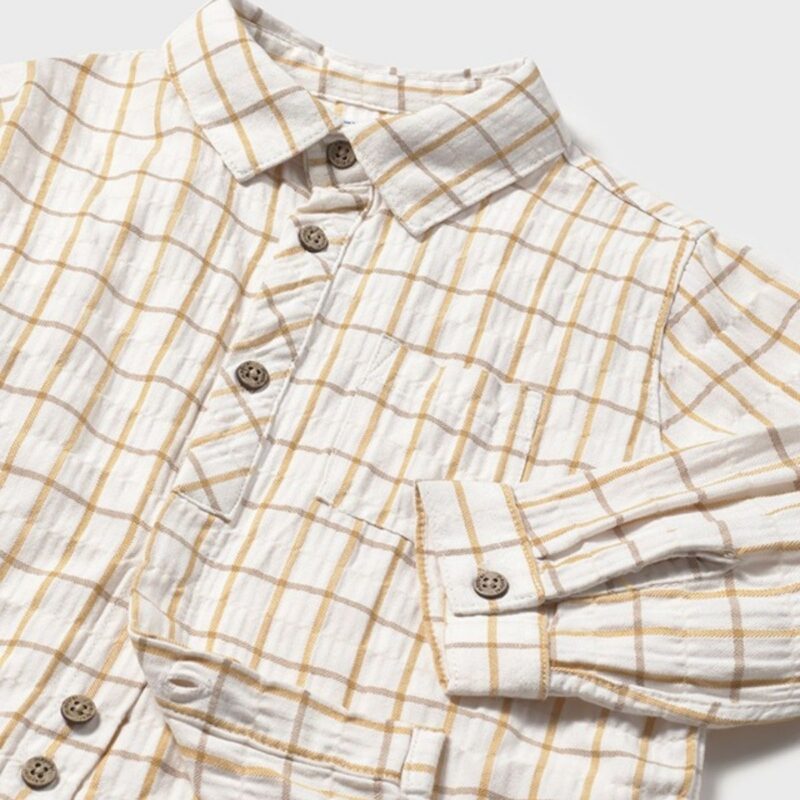 Baby Checked Shirt Mustard - Image 3