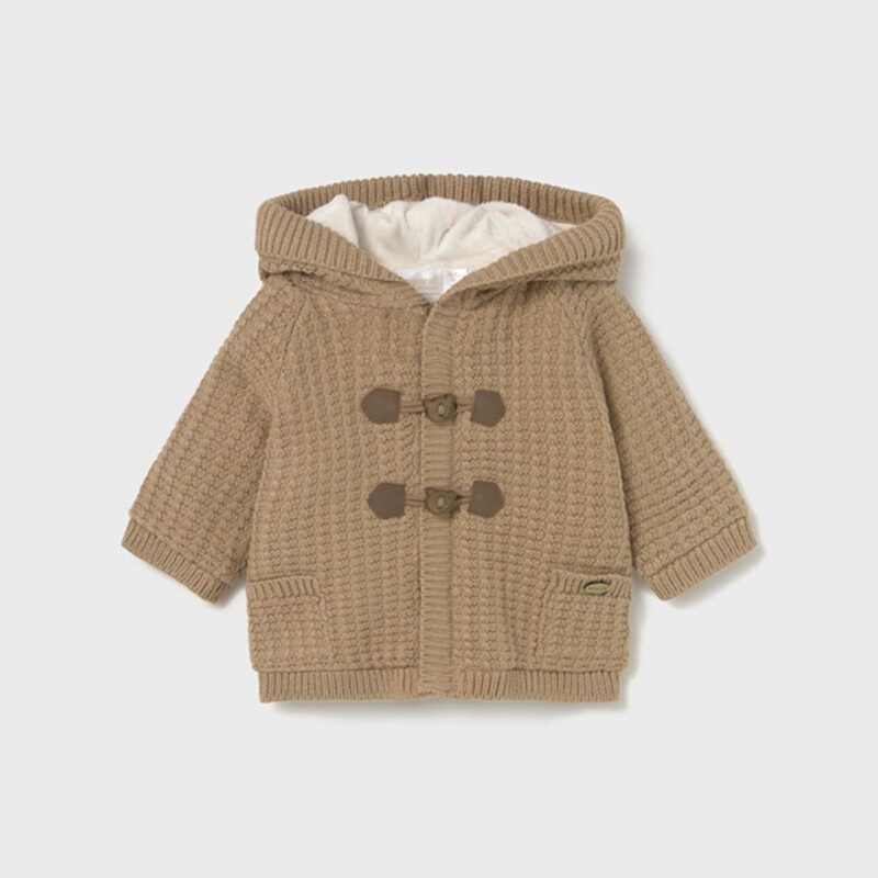 Newborn Lined Knitted Cardigan Toffee