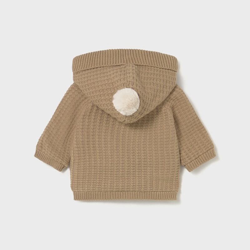 Newborn Lined Knitted Cardigan Toffee - Image 2