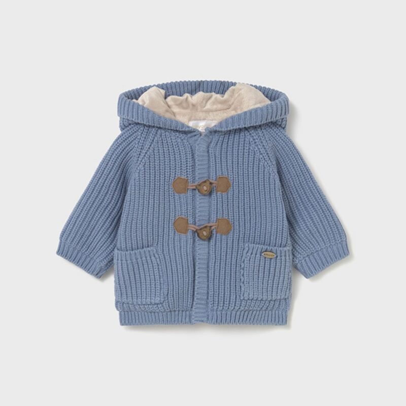 Newborn Lined Knitted Cardigan Blue