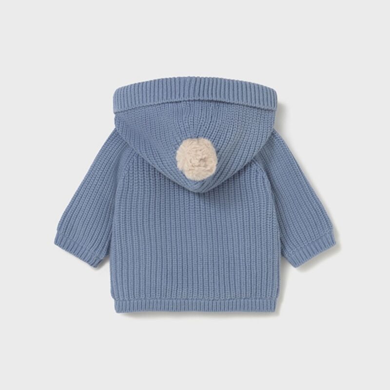 Newborn Lined Knitted Cardigan Blue - Image 2
