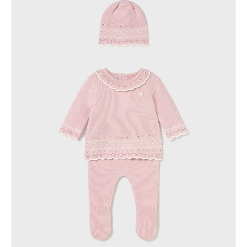 Newborn Rose 3 Piece Knitted Set