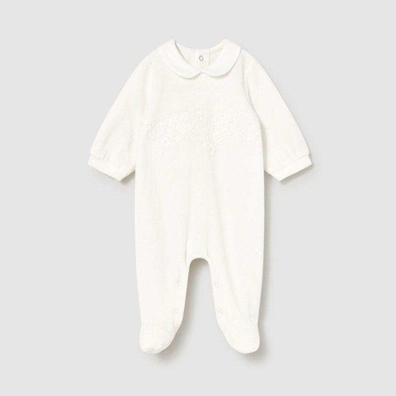 Newborn Ecru Footed Romper