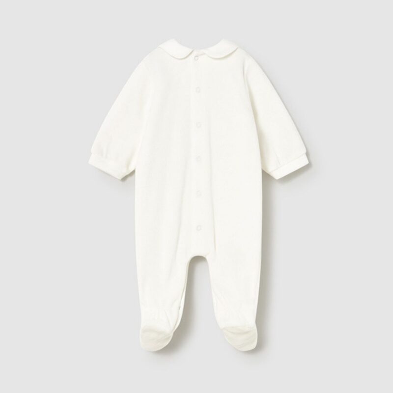 Newborn Ecru Footed Romper - Image 2