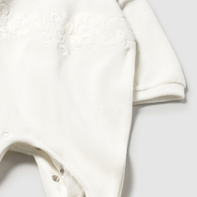 Newborn Ecru Footed Romper - Image 3