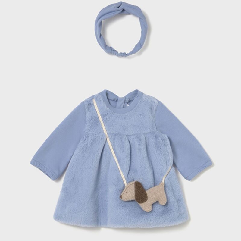 Newborn Dress With Dog Bag And Headband