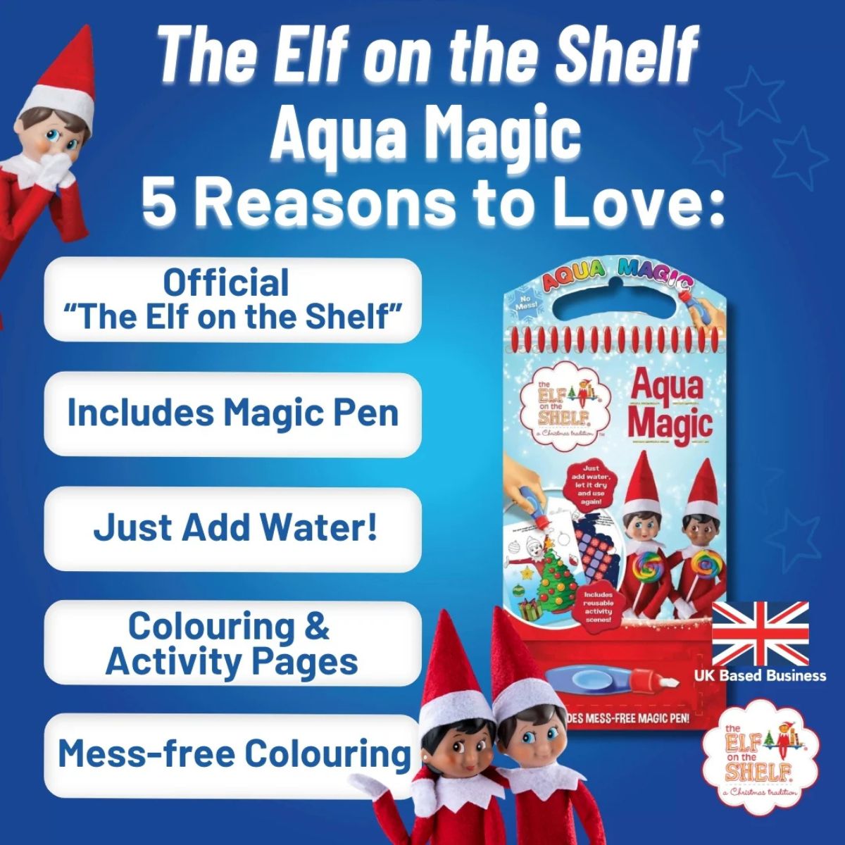 The Elf on the Shelf Aqua Magic Colouring Book with Magic Marker - Image 2