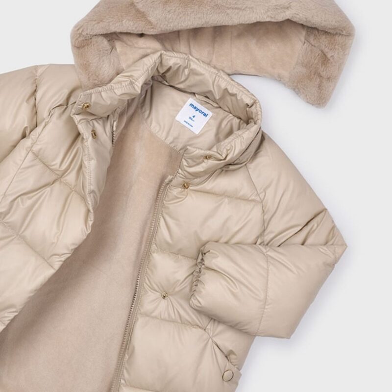 Girls Long Coat Mink - Image 3