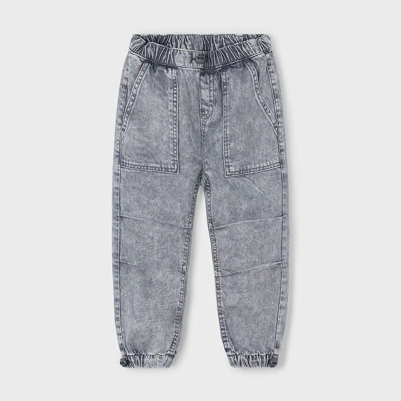 Boys Denim Gray Parachute Trousers