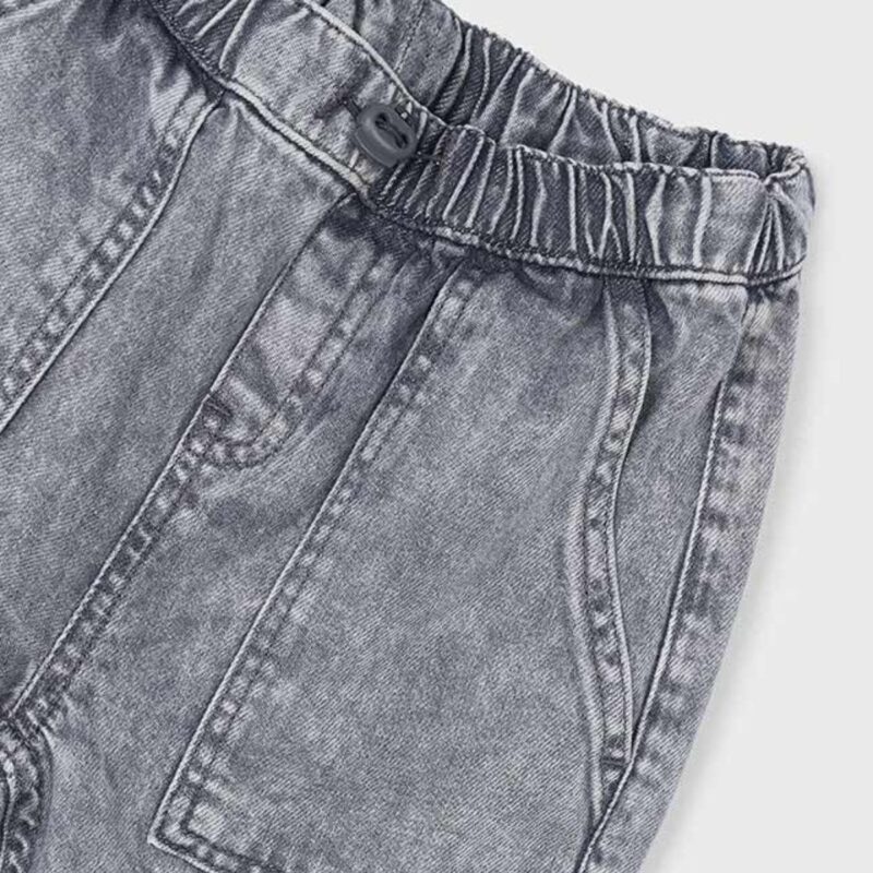 Boys Denim Gray Parachute Trousers - Image 2