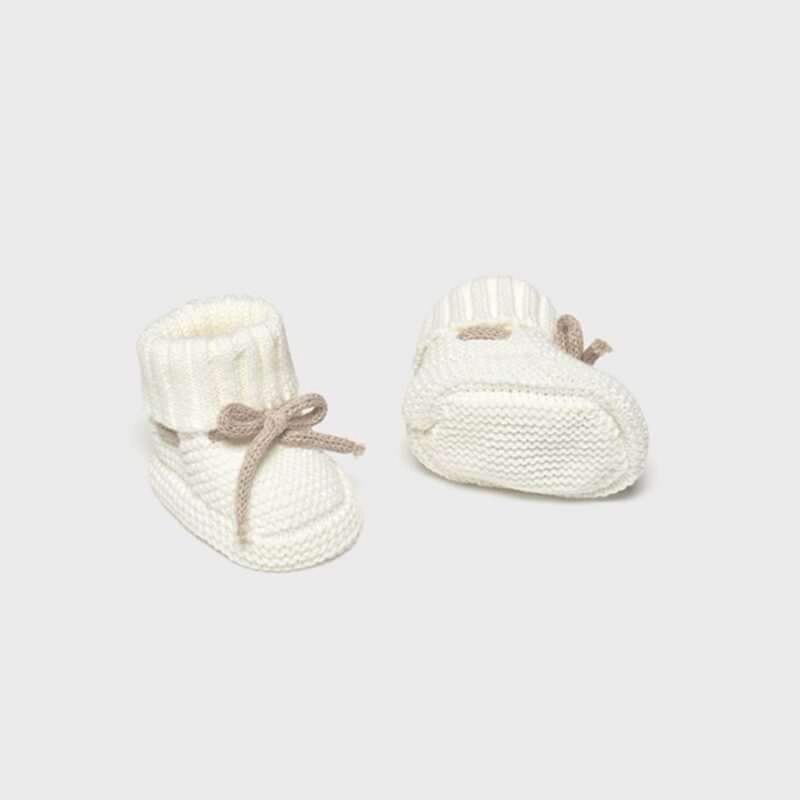 Newborn Knitted Natural Booties