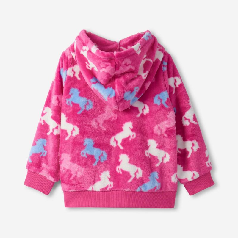 Girls Beautiful Horses Fleece Zip-Up Hoodie - Image 2