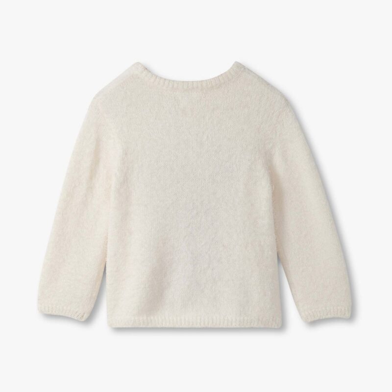 Girls Ivory Fluffy Knit Reindeer Jumper - Image 2