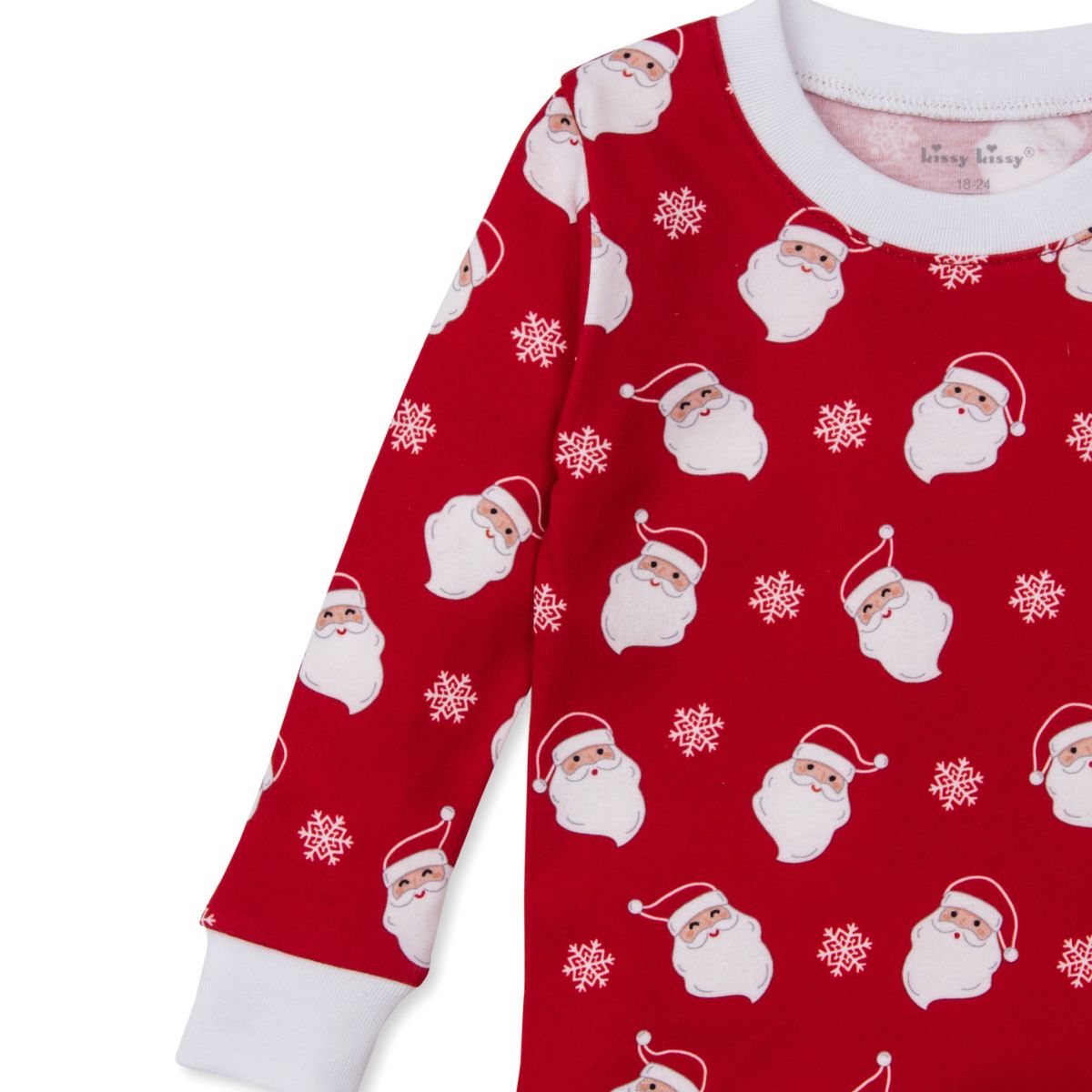 Red Pima Cotton Smiling Santas Pyjamas - Image 2