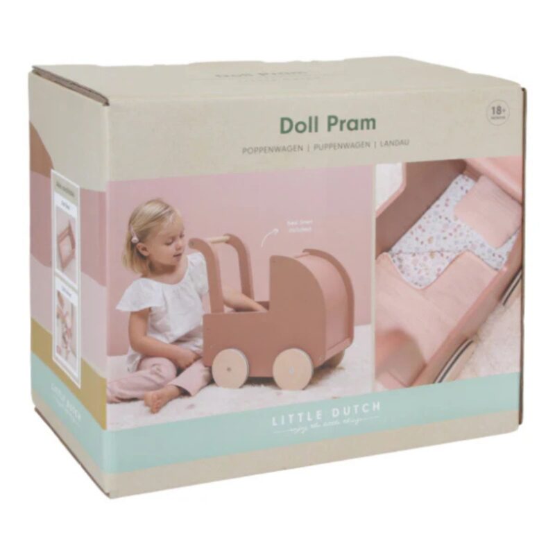 Wooden Doll Pram FSC - Image 3
