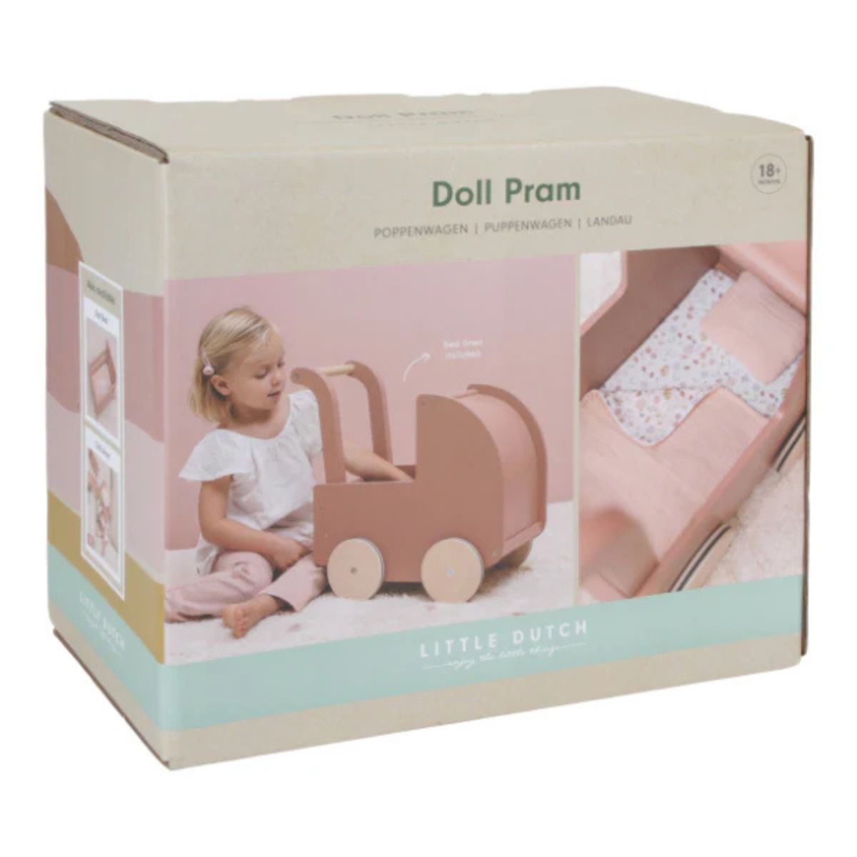 Wooden Doll Pram FSC - Image 3
