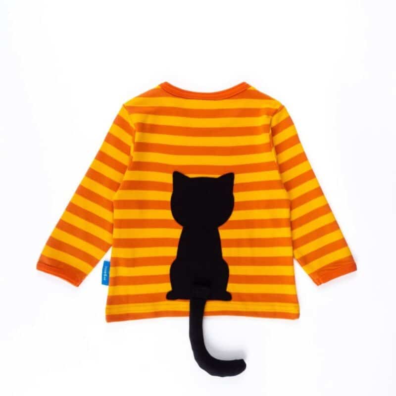 Organic Black Cat Applique T-Shirt - Image 2