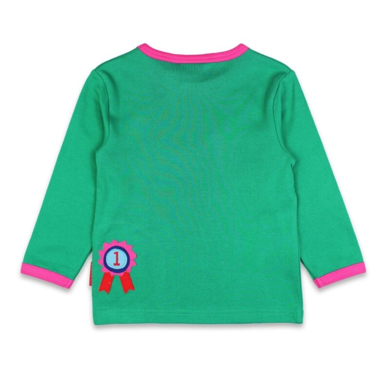 Organic Green Horse Applique Long Sleeved T-Shirt - Image 2