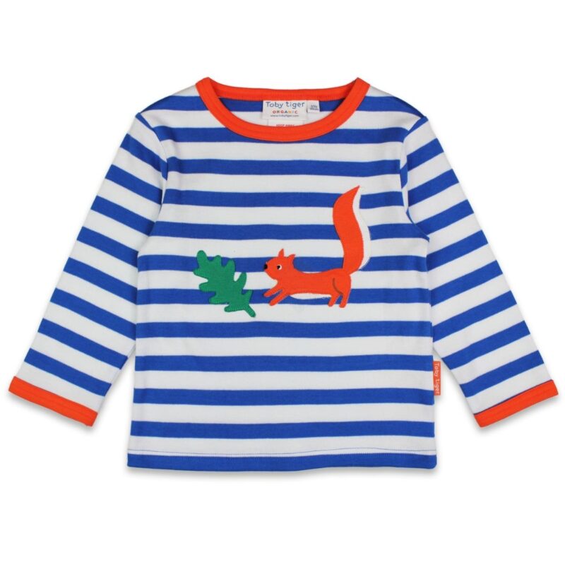 Organic Squirrel Applique Long-Sleeved T-Shirt