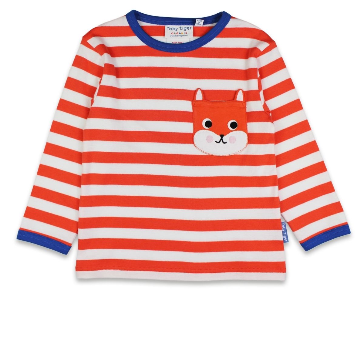 Organic Squirrel Pocket Applique Long Sleeved T-Shirt