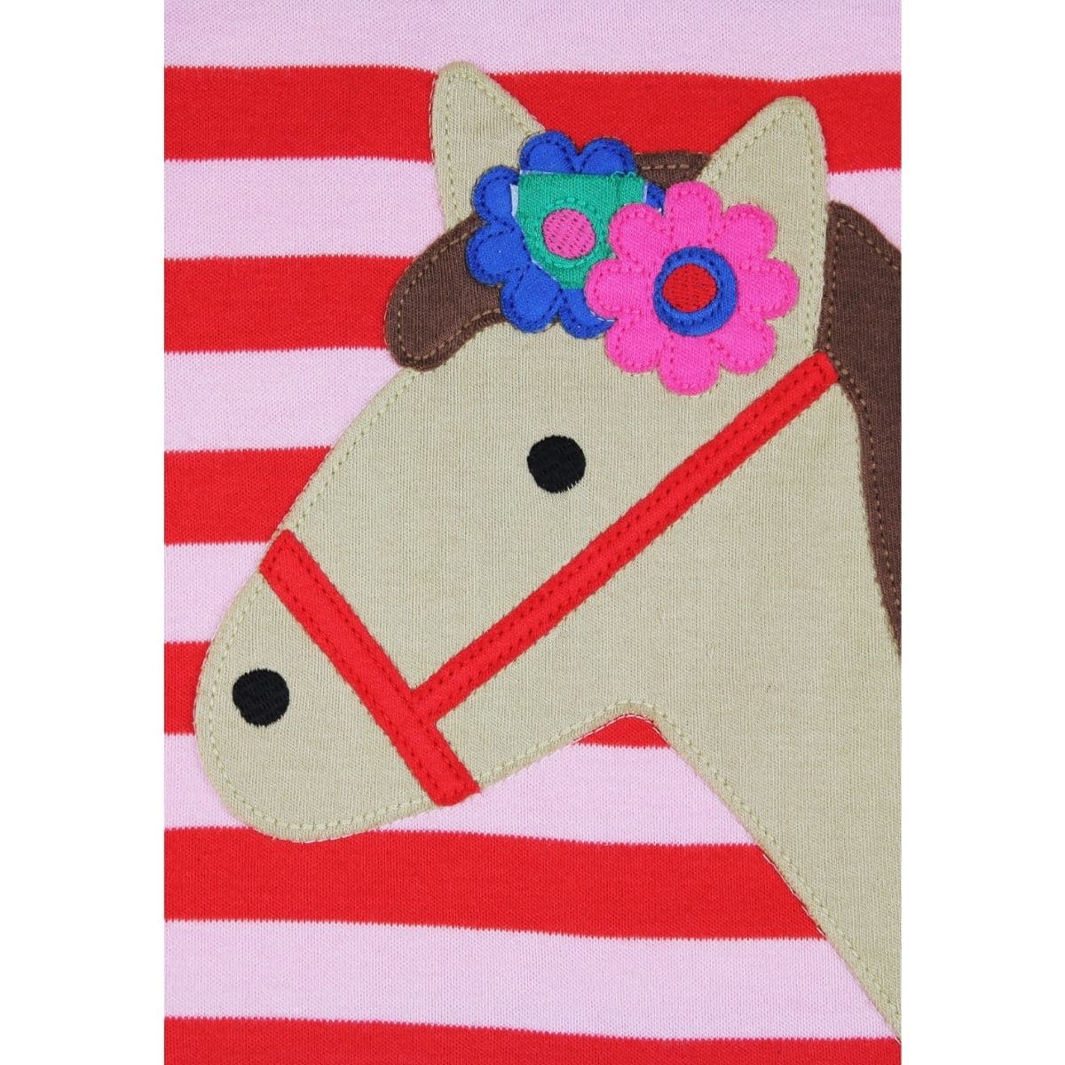 Organic Pink Horse Applique Long Sleeved T-Shirt - Image 3