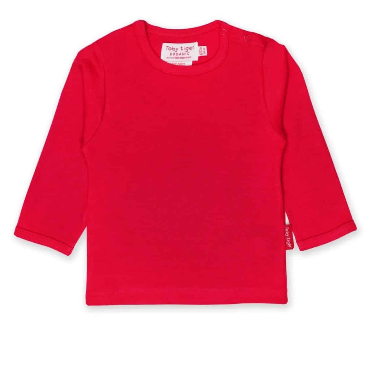 Organic Red Basic Long-Sleeved T-Shirt