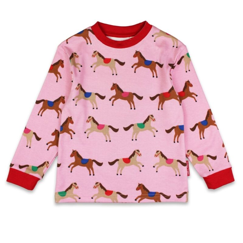 Organic Pink Horse and Pony Print Pyjamas - Image 2