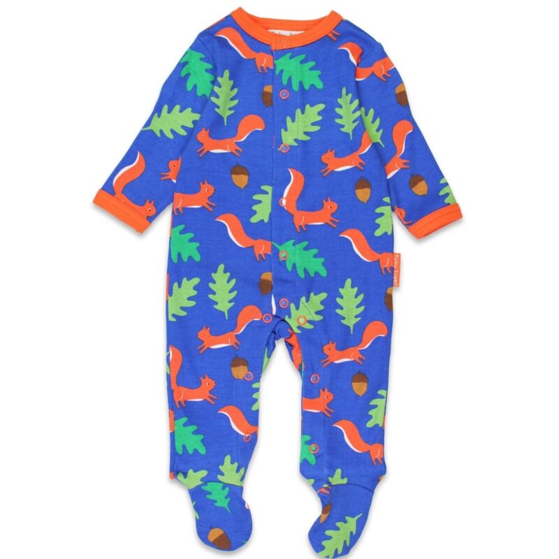 Organic Squirrel Print Sleepsuit