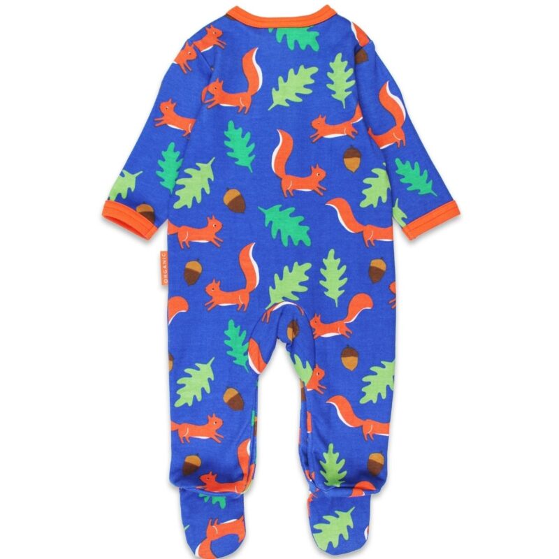 Organic Squirrel Print Sleepsuit - Image 2